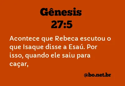 Gênesis 27:5 NTLH