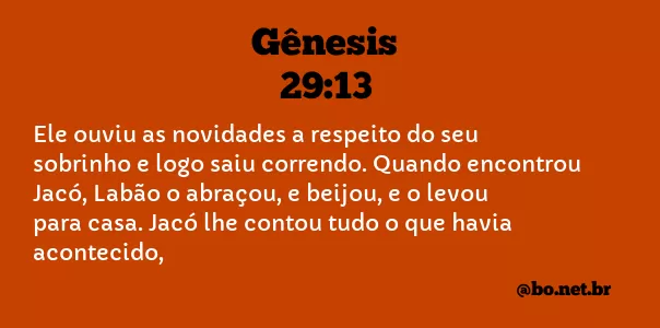 Gênesis 29:13 NTLH