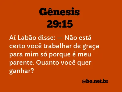 Gênesis 29:15 NTLH