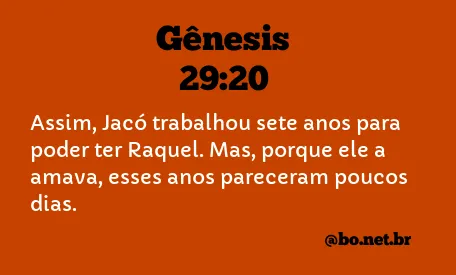 Gênesis 29:20 NTLH