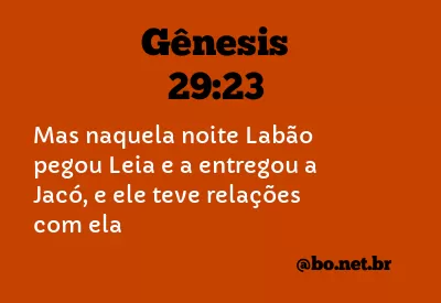 Gênesis 29:23 NTLH