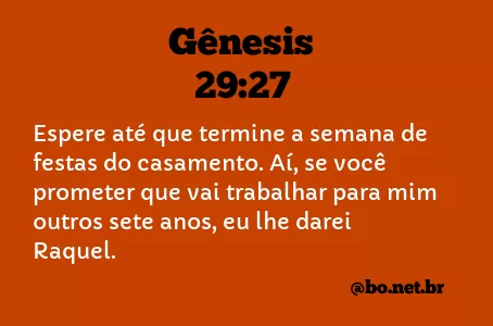 Gênesis 29:27 NTLH
