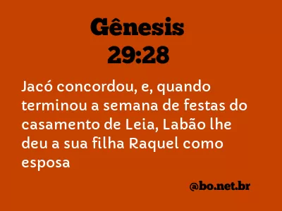 Gênesis 29:28 NTLH