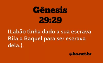 Gênesis 29:29 NTLH