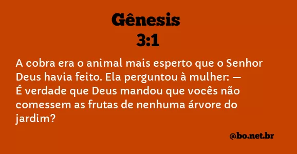 Gênesis 3:1 NTLH