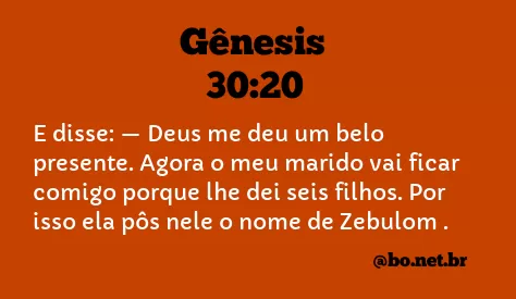 Gênesis 30:20 NTLH