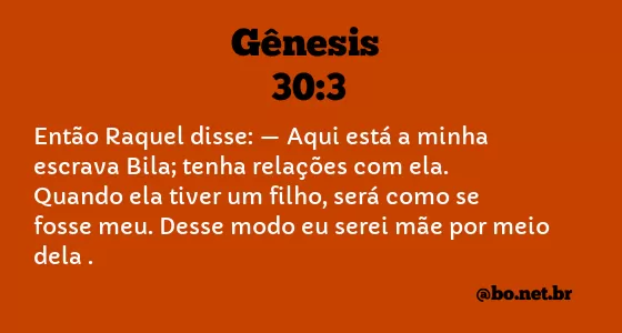 Gênesis 30:3 NTLH