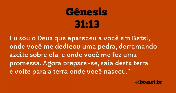 Gênesis 31:13 NTLH