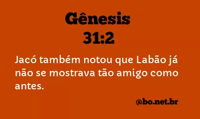Gênesis 31:2 NTLH