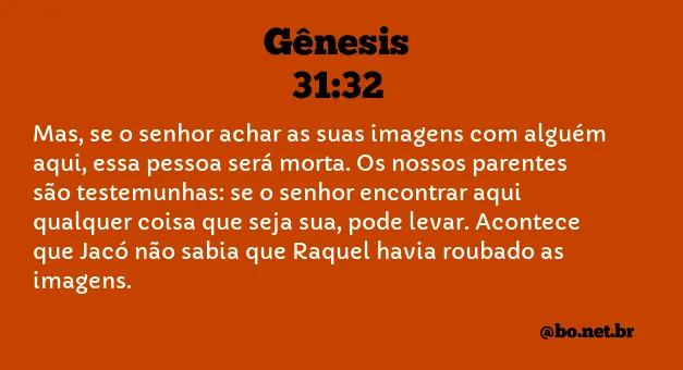 Gênesis 31:32 NTLH