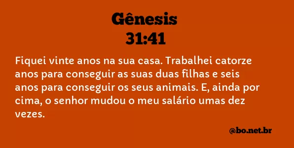 Gênesis 31:41 NTLH
