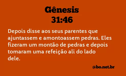Gênesis 31:46 NTLH