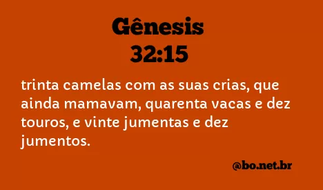 Gênesis 32:15 NTLH