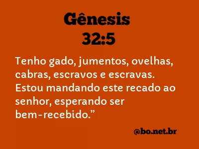 Gênesis 32:5 NTLH