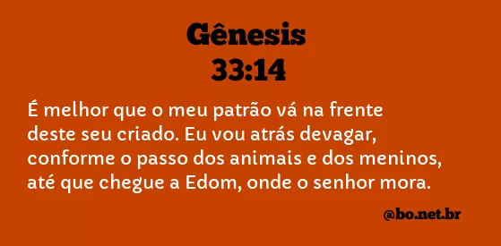 Gênesis 33:14 NTLH