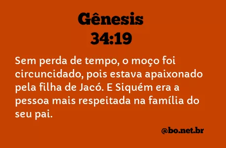 Gênesis 34:19 NTLH