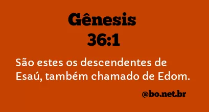 Gênesis 36:1 NTLH