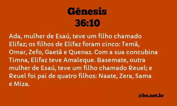Gênesis 36:10 NTLH