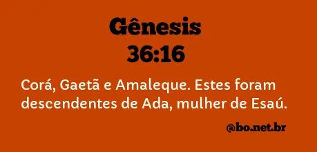 Gênesis 36:16 NTLH