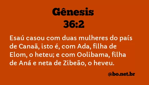 Gênesis 36:2 NTLH