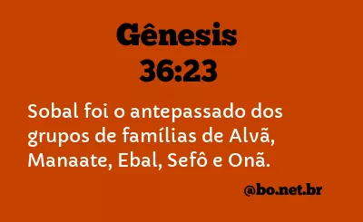 Gênesis 36:23 NTLH