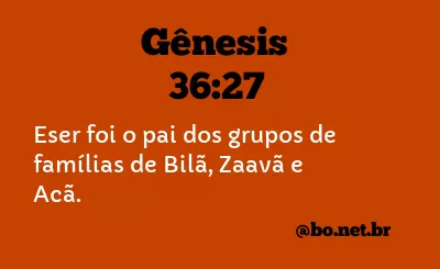 Gênesis 36:27 NTLH