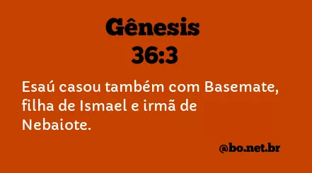 Gênesis 36:3 NTLH