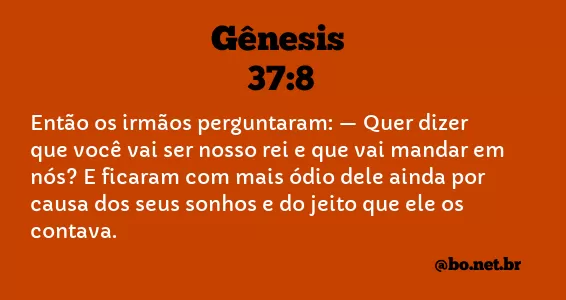 Gênesis 37:8 NTLH
