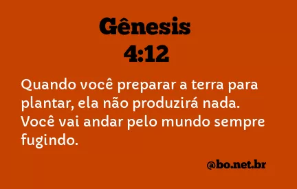 Gênesis 4:12 NTLH