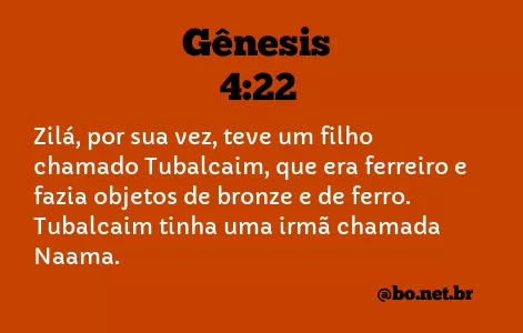 Gênesis 4:22 NTLH