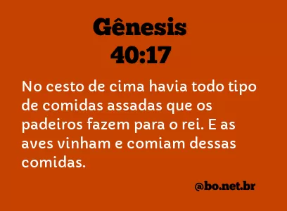 Gênesis 40:17 NTLH