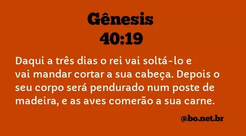 Gênesis 40:19 NTLH