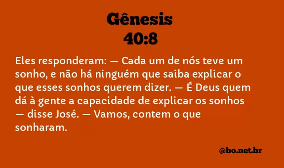 Gênesis 40:8 NTLH