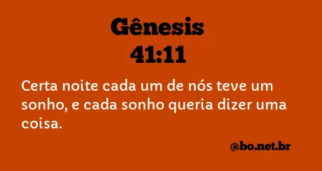 Gênesis 41:11 NTLH
