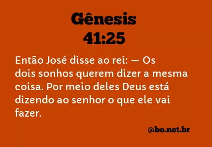 Gênesis 41:25 NTLH