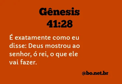 Gênesis 41:28 NTLH