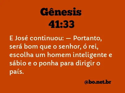 Gênesis 41:33 NTLH