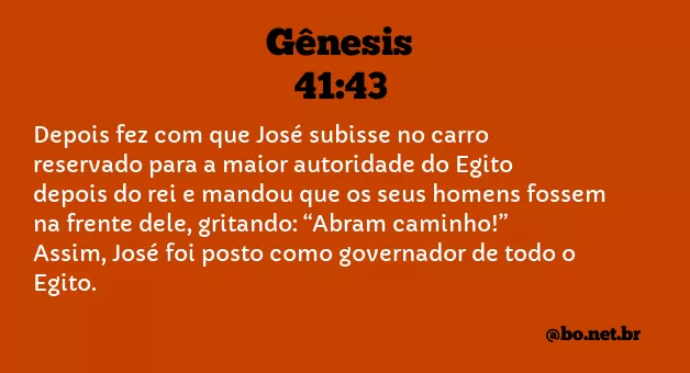 Gênesis 41:43 NTLH