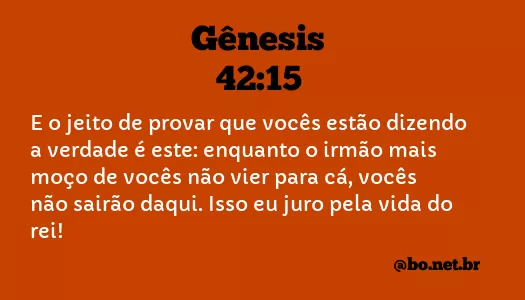 Gênesis 42:15 NTLH
