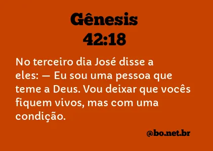 Gênesis 42:18 NTLH