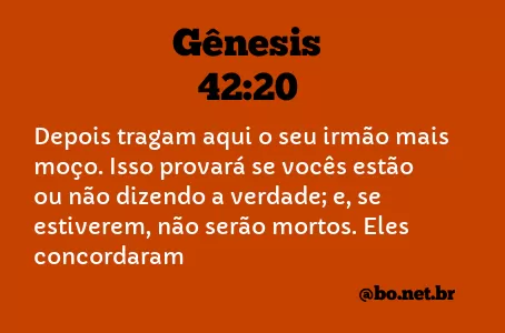 Gênesis 42:20 NTLH
