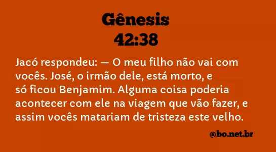 Gênesis 42:38 NTLH