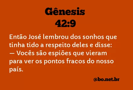 Gênesis 42:9 NTLH