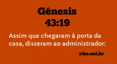 Gênesis 43:19 NTLH
