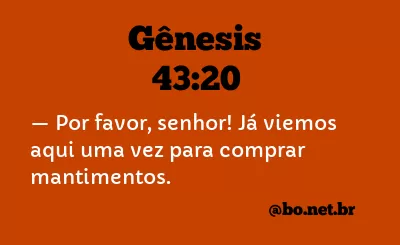 Gênesis 43:20 NTLH