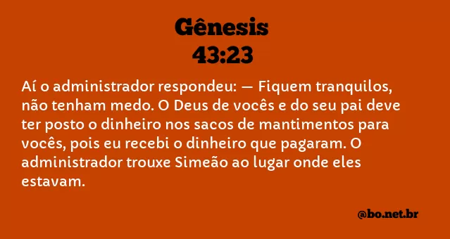 Gênesis 43:23 NTLH