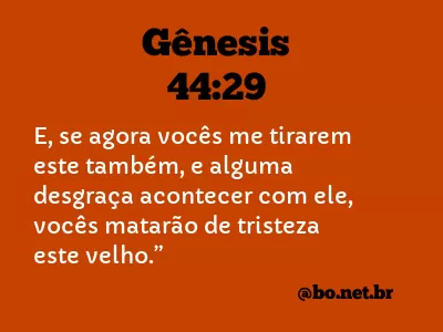 Gênesis 44:29 NTLH