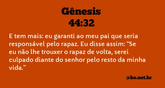 Gênesis 44:32 NTLH