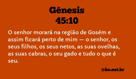 Gênesis 45:10 NTLH