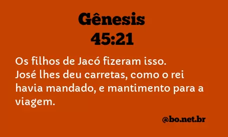 Gênesis 45:21 NTLH